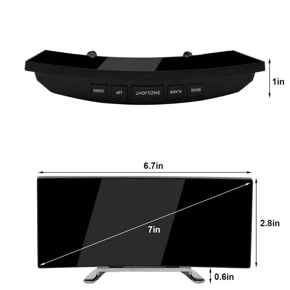Ceas Digital Cu Led-Uri Curbate