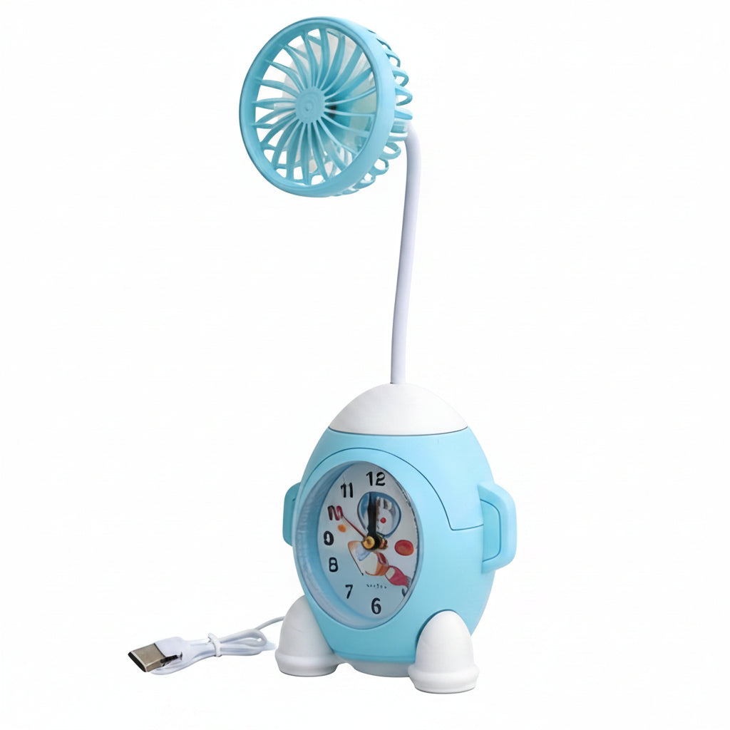 Ceas de Birou Multifuncțional cu Ventilator pentru Femei 0
