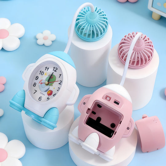 Ceas de Birou Multifuncțional cu Ventilator pentru Femei 1