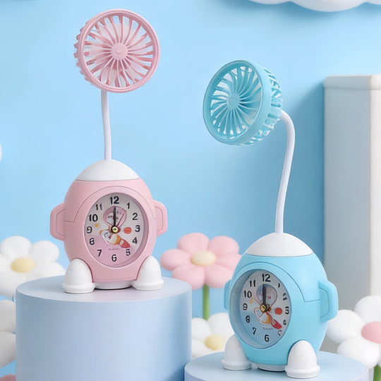 Ceas de Birou Multifuncțional cu Ventilator pentru Femei 2