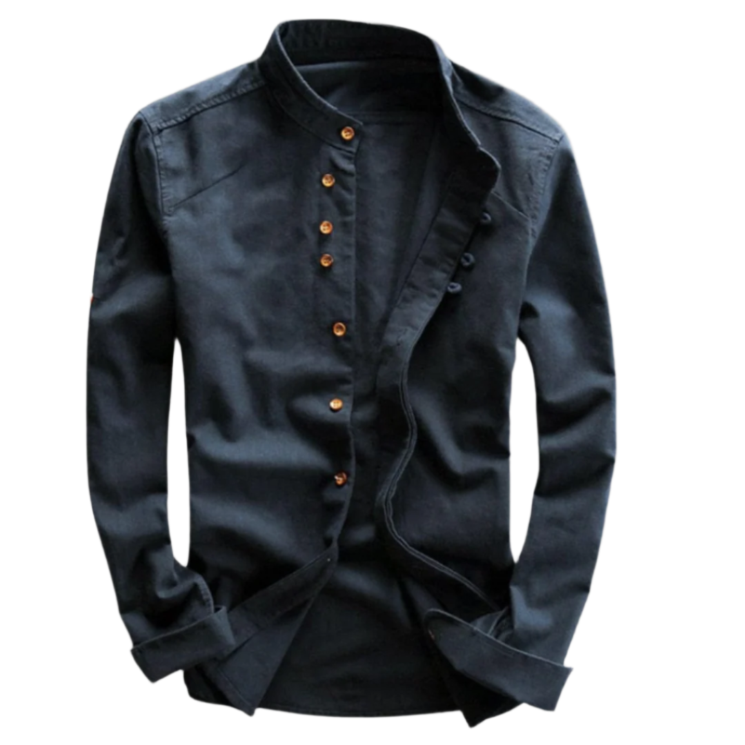 Chemise Homme Style Katana Asymétrique Tissu Léger et Respirant 0