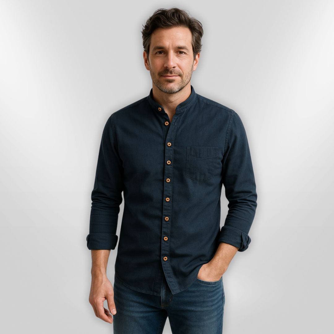 Chemise Homme Style Katana Asymétrique Tissu Léger et Respirant 1