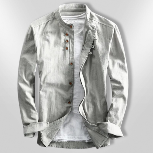 Chemise Homme Style Katana Asymétrique Tissu Léger et Respirant 2