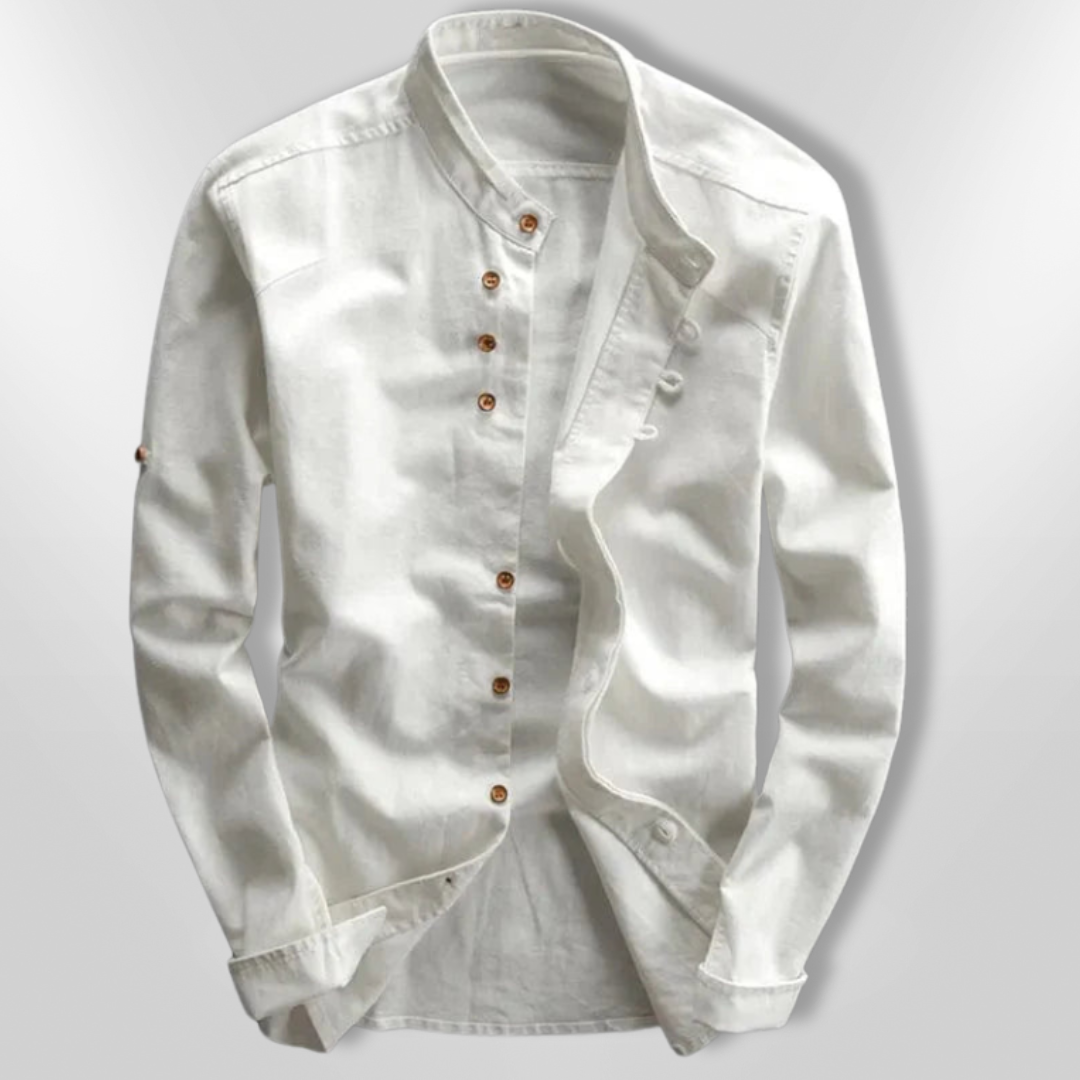 Chemise Homme Style Katana Asymétrique Tissu Léger et Respirant 4