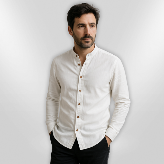 Chemise Homme Style Katana Asymétrique Tissu Léger et Respirant 5