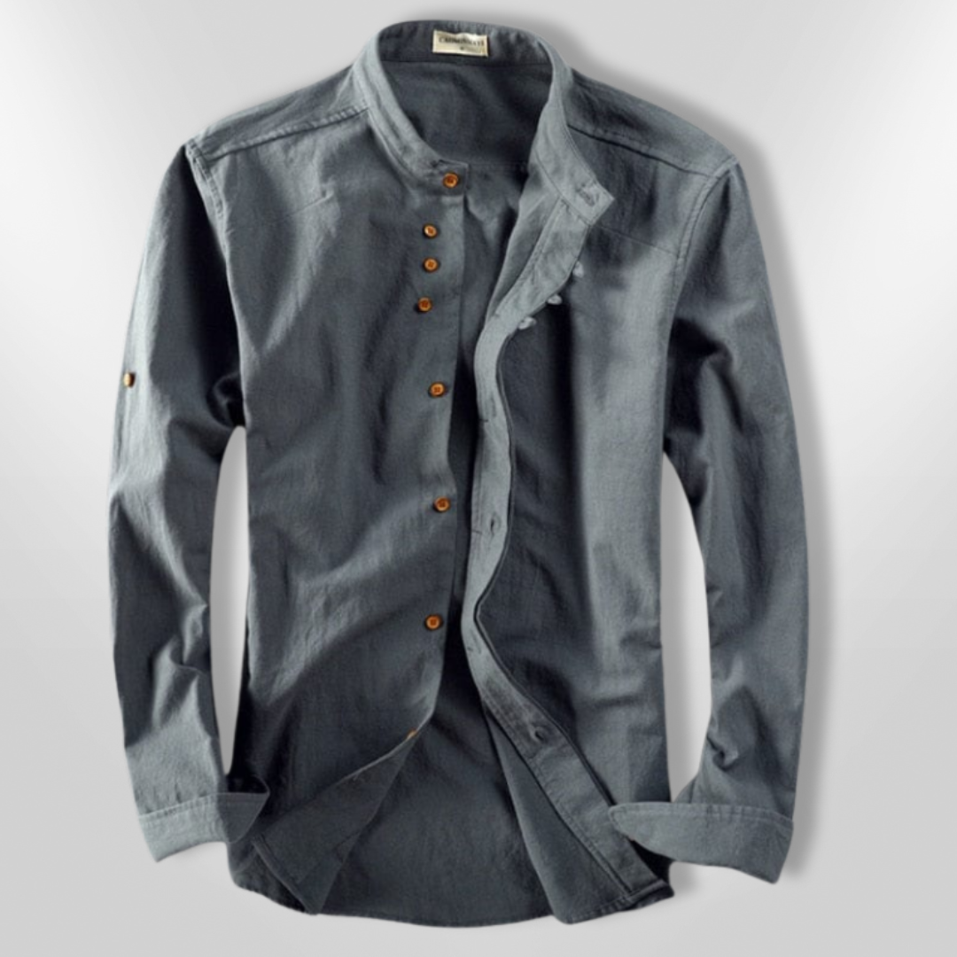 Chemise Homme Style Katana Asymétrique Tissu Léger et Respirant 7