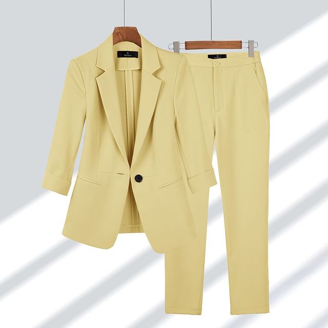 Variant image for Dame Blazer Sæt Elegant Design Skræddersyet Polyester Viskose-17