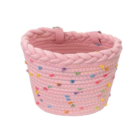Coș Bicicletă Împletit cu Detalii Decorative pentru Ghidon 8