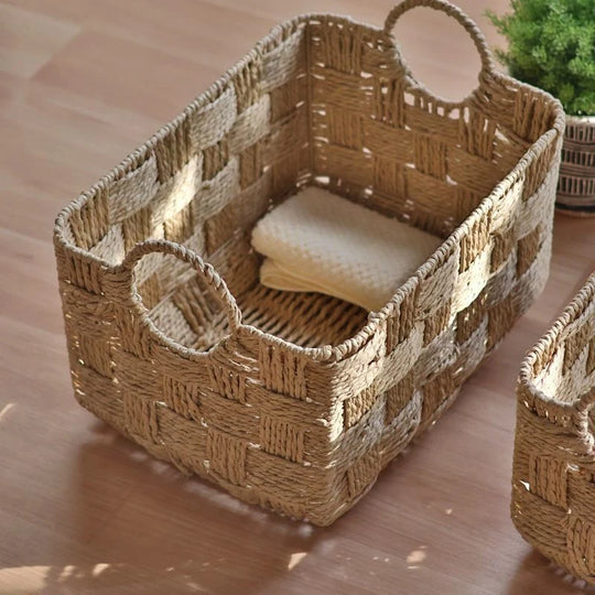 Coș Depozitare Manual Multifuncțional pentru Organizare Rustic 3