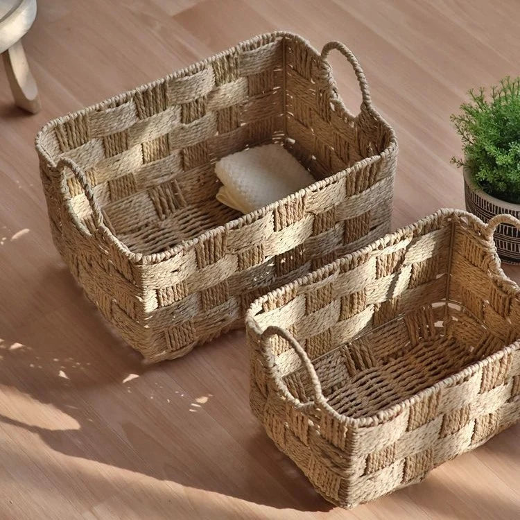 Coș Depozitare Manual Multifuncțional pentru Organizare Rustic 4