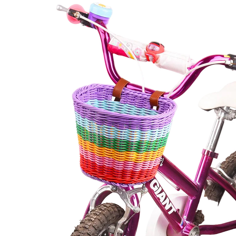 Coș Frontal Țesut pentru Bicicletă cu Curele Reglabile pentru Ghidon 0