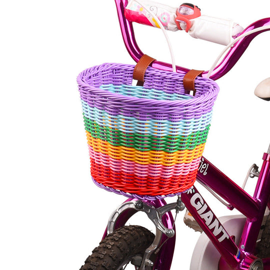 Coș Frontal Țesut pentru Bicicletă cu Curele Reglabile pentru Ghidon 4