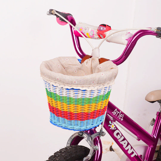 Coș Frontal Țesut pentru Bicicletă cu Curele Reglabile pentru Ghidon 6