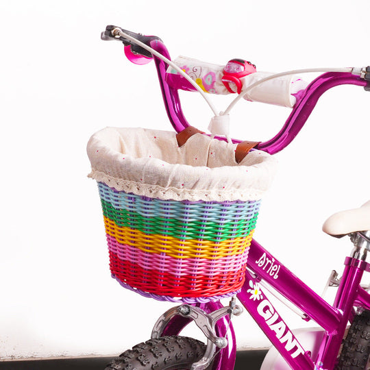 Coș Frontal Țesut pentru Bicicletă cu Curele Reglabile pentru Ghidon 7