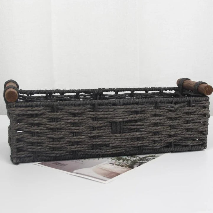Coș de Depozitare Decorativ Țesut Manual pentru Organizare Casnică 8