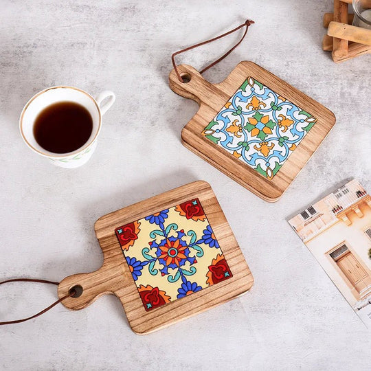 Coaster din lemn pentru accente rustice 2