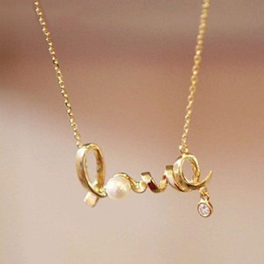 Colier Cu Perle Și Diamante L.O.V.E.