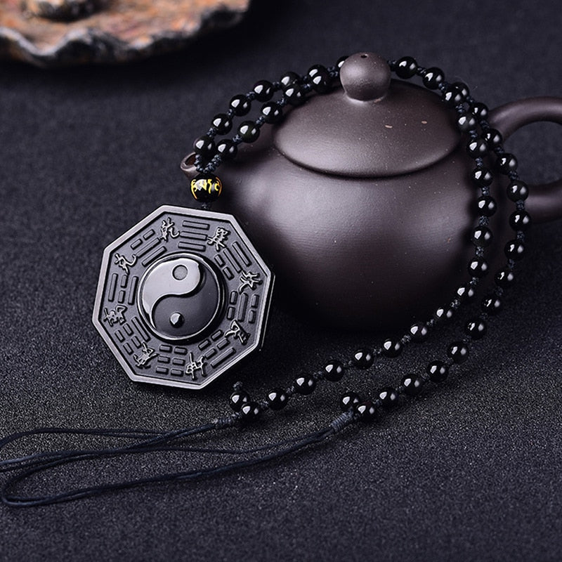 Colier Obsidian Yin Yang