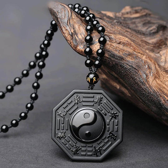 Colier Obsidian Yin Yang
