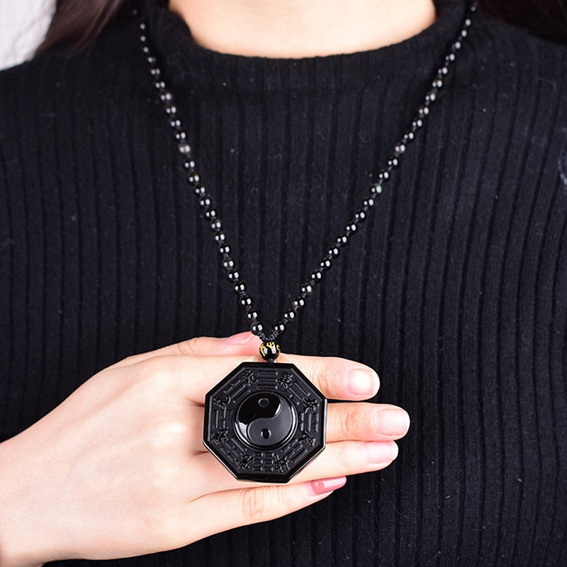 Colier Obsidian Yin Yang