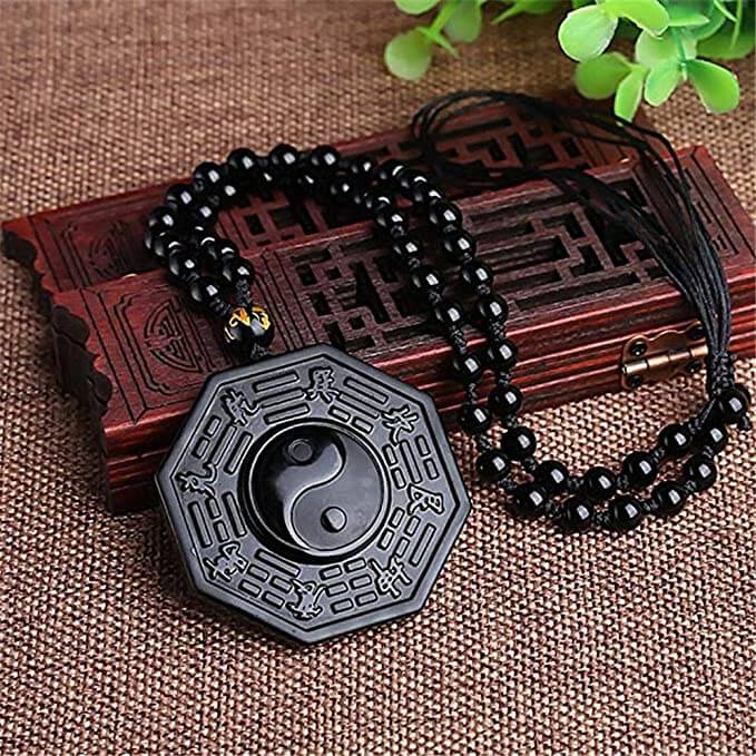 Colier Obsidian Yin Yang