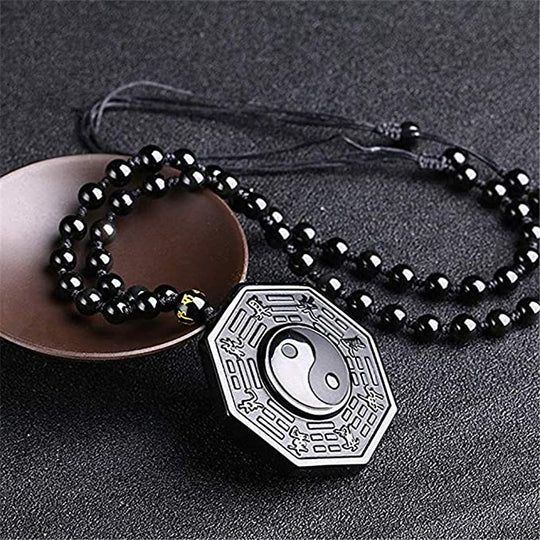 Colier Obsidian Yin Yang