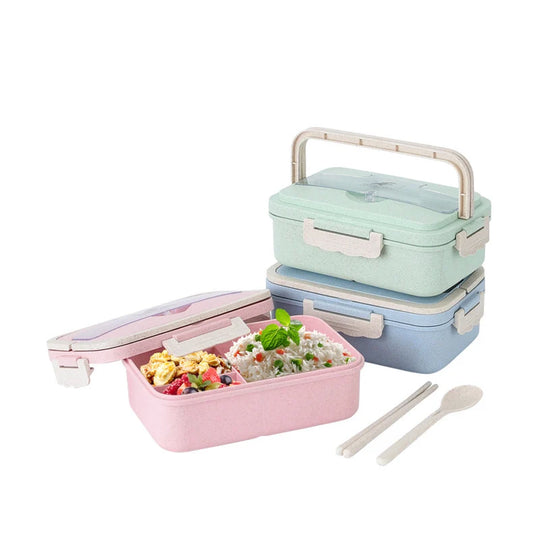 Cutie Bento Multi-Secțională pentru Depozitarea Alimentelor cu Capac Sigur 4