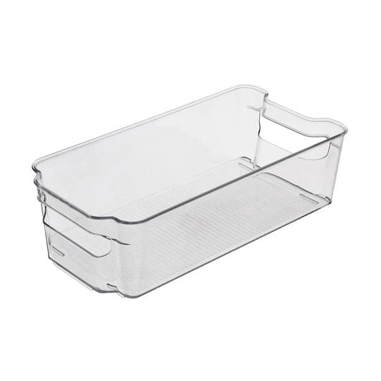 Cutie de depozitare transparentă plată cu mânere pentru organizare casnică 3