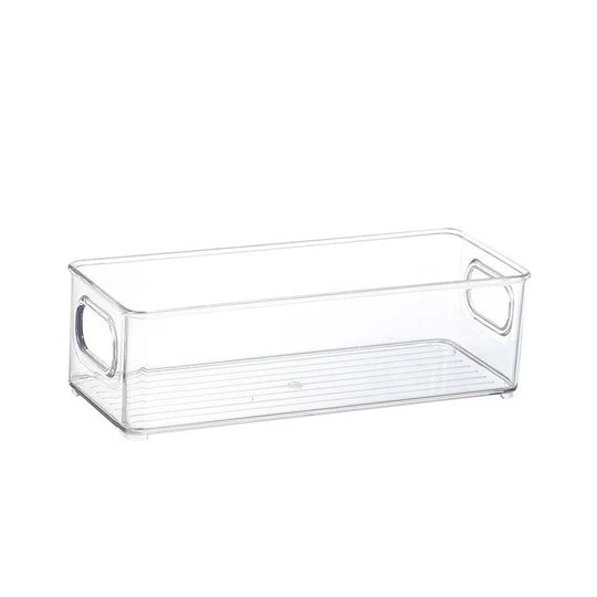Cutie de depozitare transparentă plată cu mânere pentru organizare casnică 6