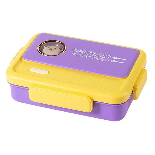 Cutie de prânz Bento cu compartimente multiple și design cu animale pentru copii și adulți 4