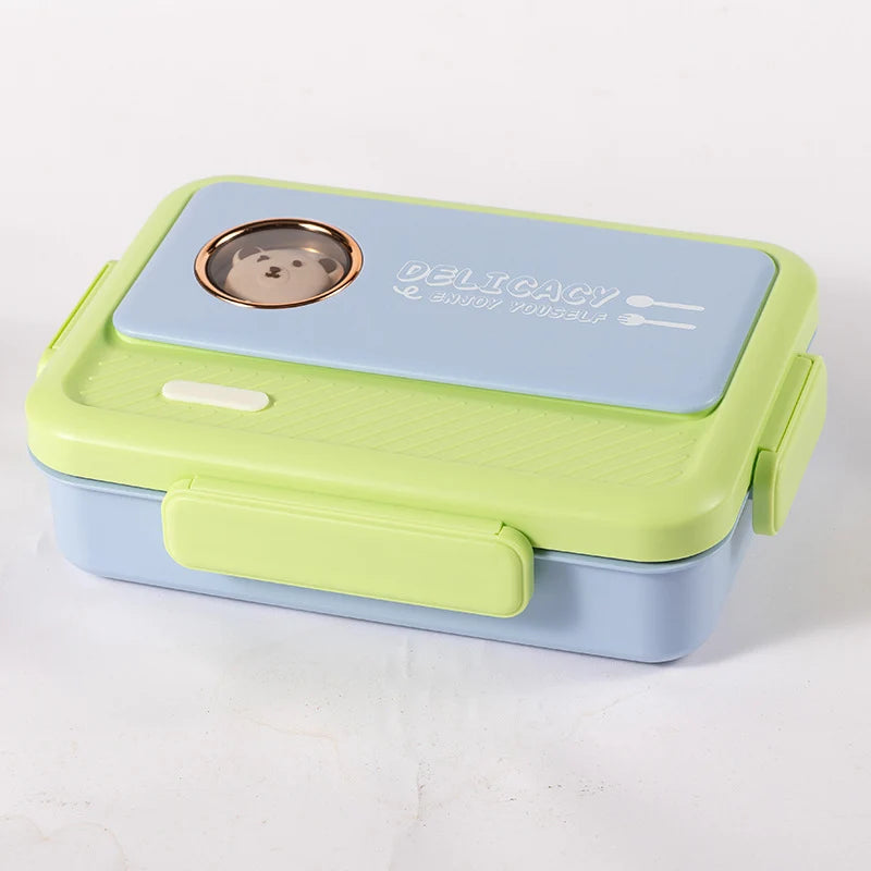 Cutie de prânz Bento cu compartimente multiple și design cu animale pentru copii și adulți 7
