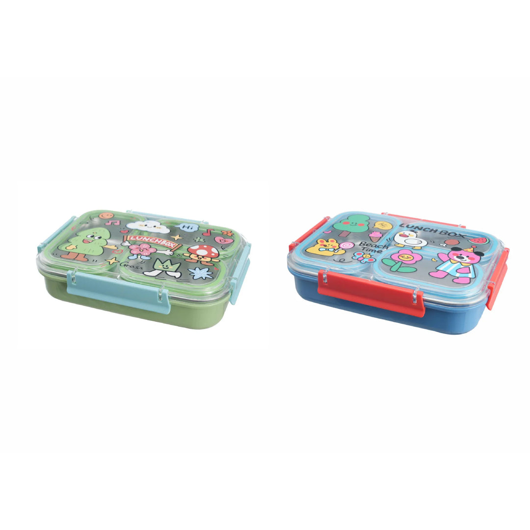 Cutie de prânz Bento cu compartimente multiple și design jucăuș pentru adulți și copii 1