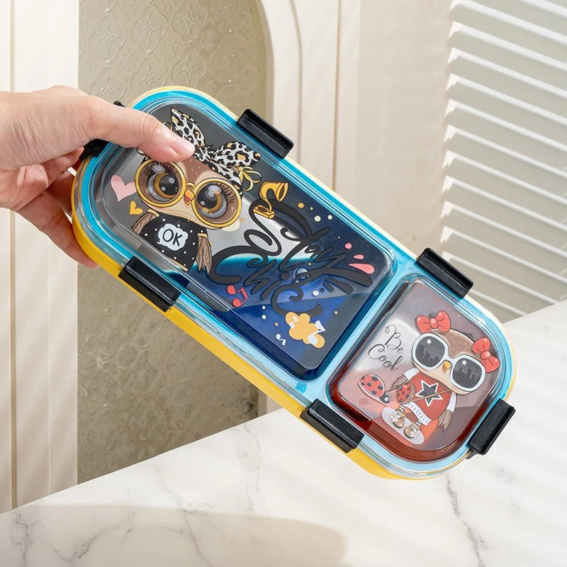 Cutie de prânz Bento cu design creativ și compartimente multiple 4