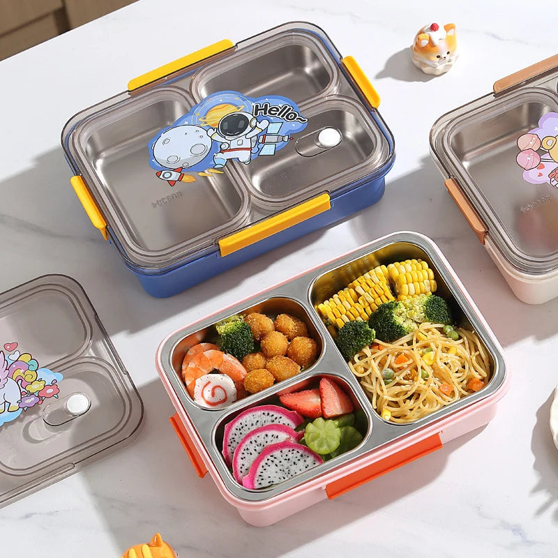 Cutie de prânz Bento cu mai multe compartimente pentru femei cu design ursuleți 2
