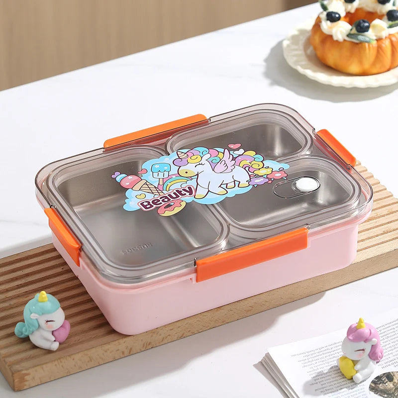 Cutie de prânz Bento cu mai multe compartimente pentru femei cu design ursuleți 7