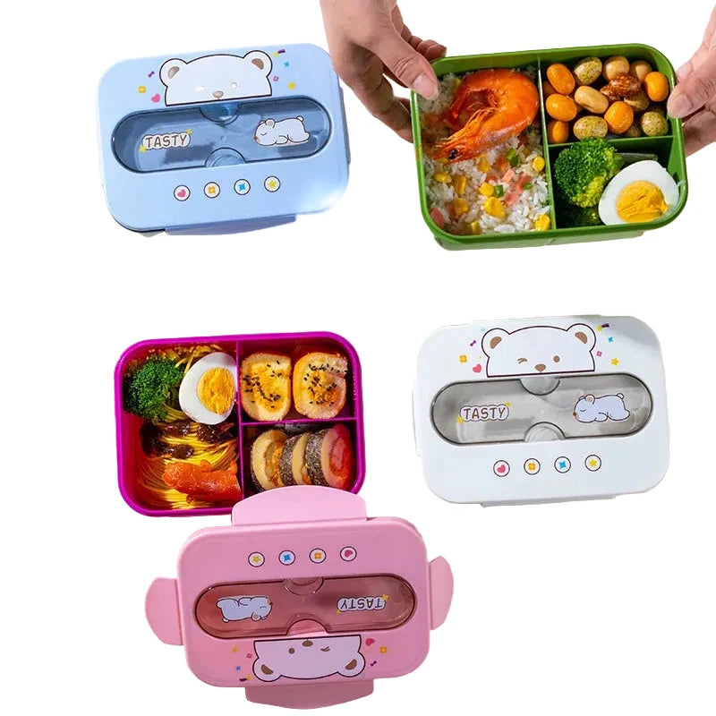 Cutie de prânz Bento multifuncțională cu compartimente multiple pentru femei 0
