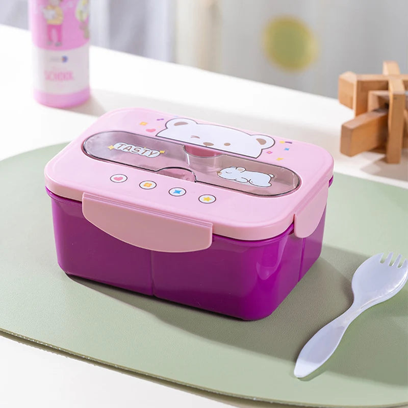 Cutie de prânz Bento multifuncțională cu compartimente multiple pentru femei 11