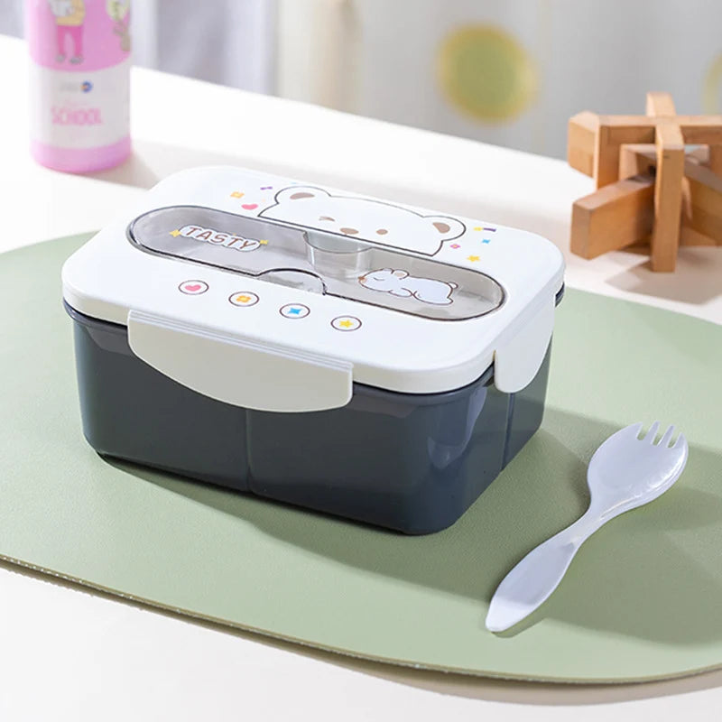 Cutie de prânz Bento multifuncțională cu compartimente multiple pentru femei 9