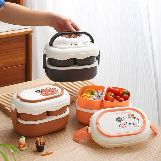 Cutie de prânz Bento pentru copii cu design ursuleț 1