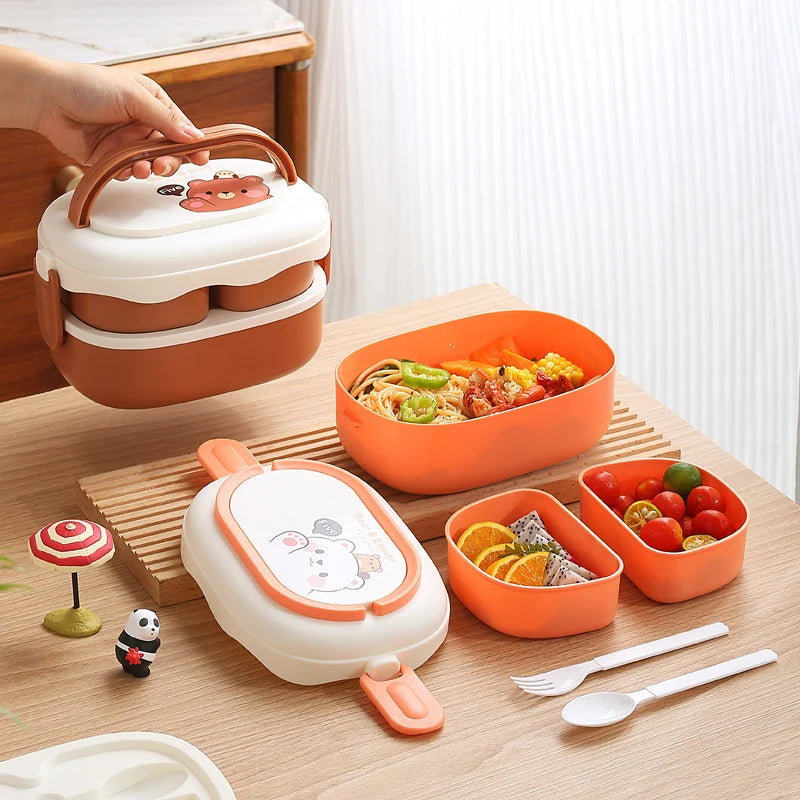 Cutie de prânz Bento pentru copii cu design ursuleț 2