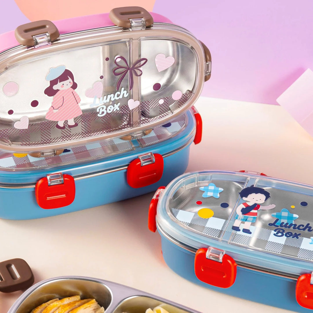 Cutie de prânz Bento portabilă cu compartimente multiple și design jucăuș 1