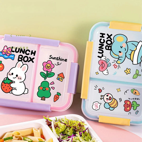 Cutie de prânz cu compartimente multiple și design tematic pentru copii și adulți 0