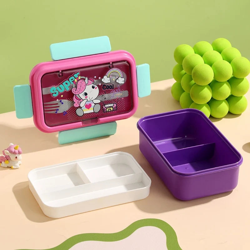 Cutie de prânz cu compartimente separate și design tematic pentru copii 7