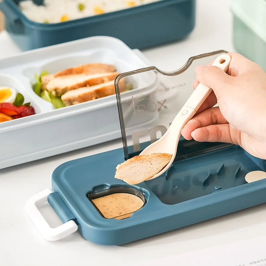 Cutie de prânz cu două straturi pentru depozitare organizată a alimentelor 2