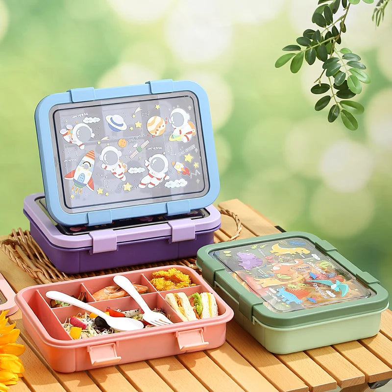 Cutie de prânz multi-compartiment pentru copii cu tematică unicorn 3