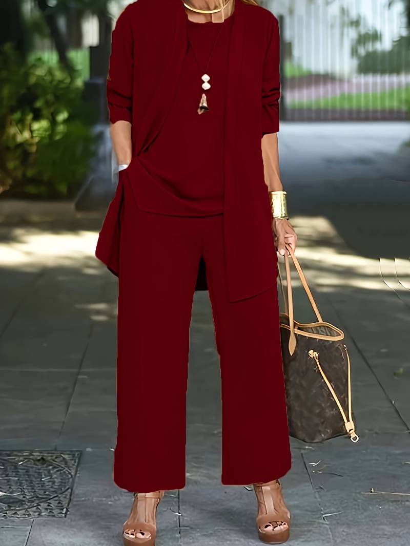 Dames Driedelige Set Broekpak Casual Comfort 3