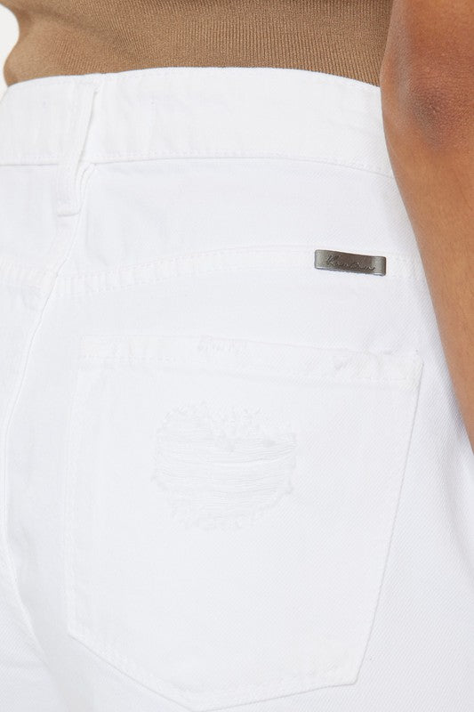 Dames Hoge Taille Frayed Hem Shorts Katoen 3