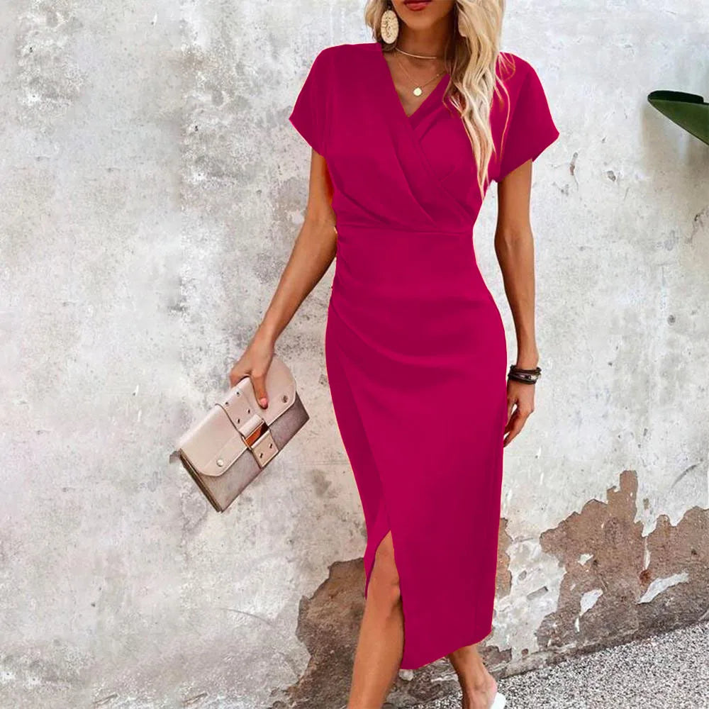 Dames Minikleed V-Ausschnitt Casual Stijl 9
