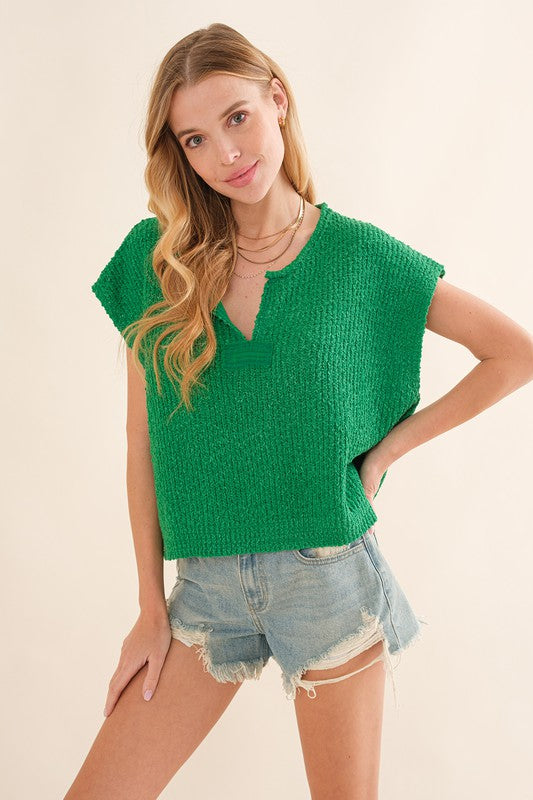 Dames Mouwloze Trui Groen 1