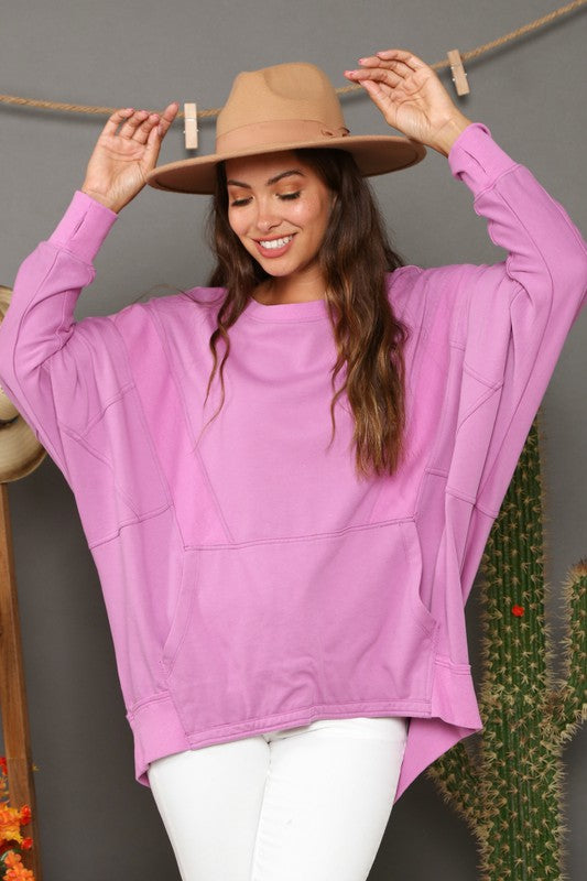Dames Sweatshirt Contrast Franse Terry 1